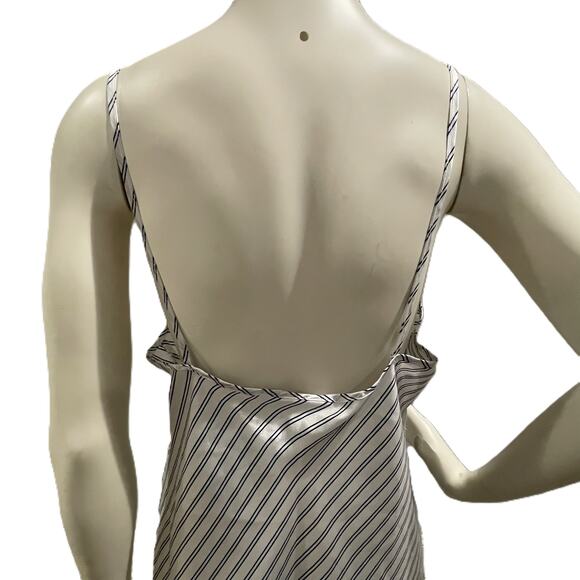 VTG Cinema Etoile Nightgown L Satin Striped Slip Dress Made in USA - Picture 5 of 13